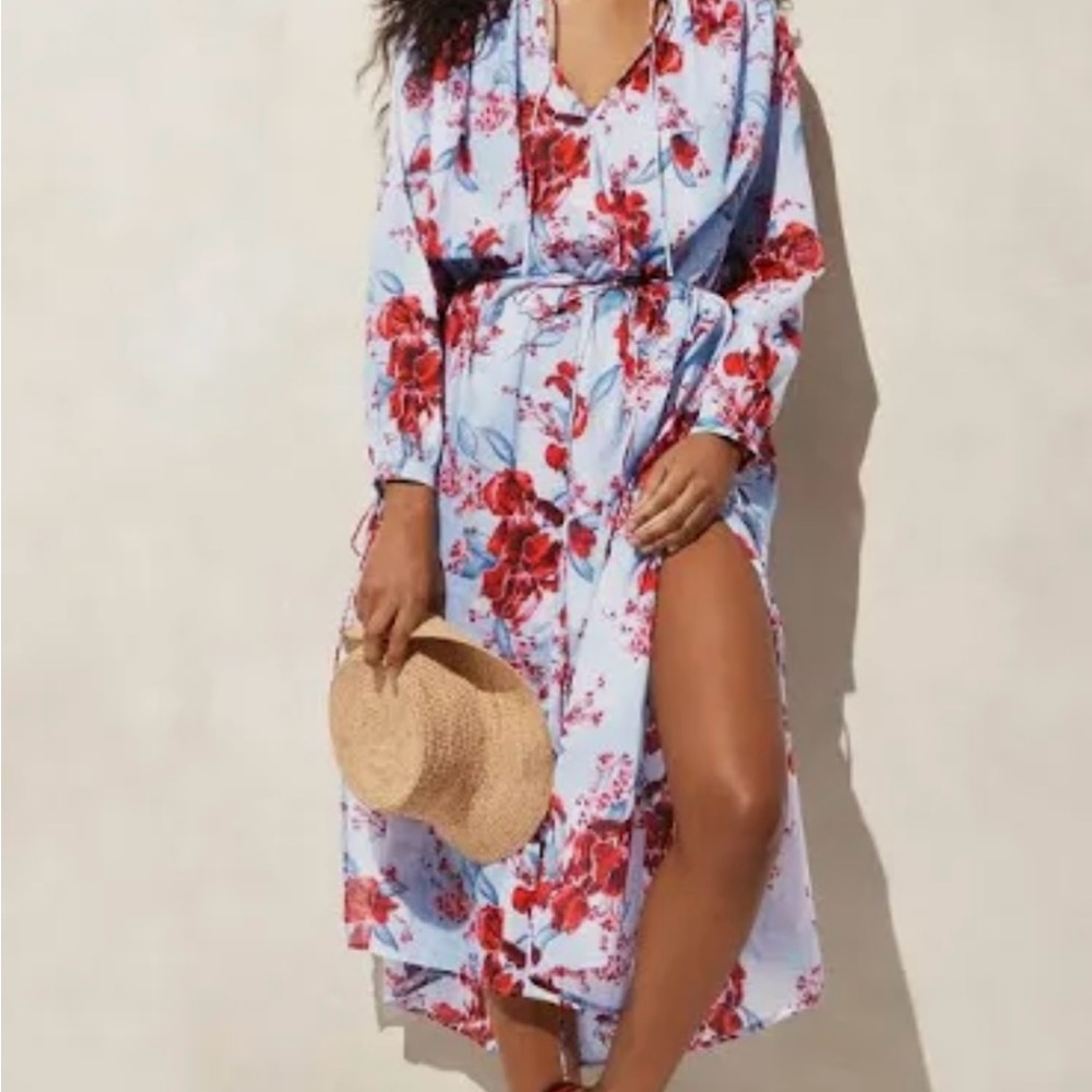 J. Crew Red Floral Women's Swim Cover-Up